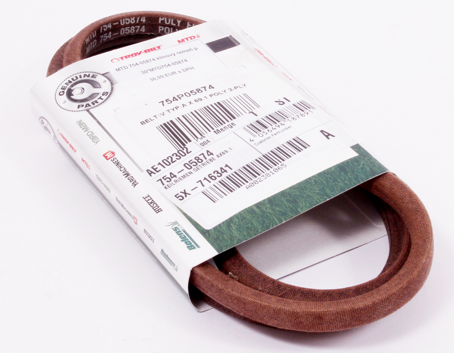 MTD 754-05874 klinový remeň pohonu AX69.1